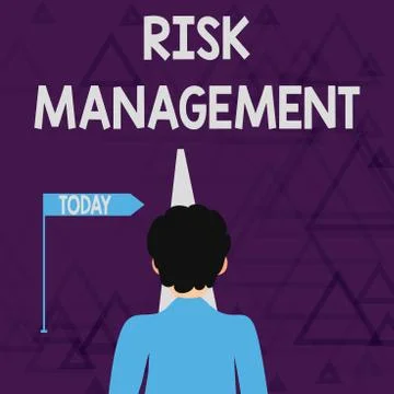 Writing note showing Risk Management. Business photo showcasing evaluation of Illustrazione stock