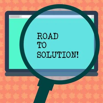 Writing note showing Road To Solution. Business photo showcasing path you go to Stock Illustration