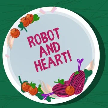 Writing note showing Robot And Heart. Business photo showcasing Sensitivity and Stock Illustration