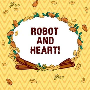 Writing note showing Robot And Heart. Business photo showcasing Sensitivity and Stock Illustration