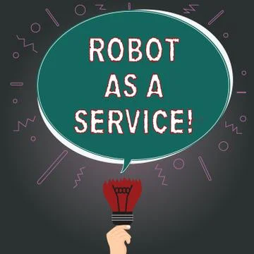 Writing note showing Robot As A Service. Business photo showcasing Artificial Illustrazione stock
