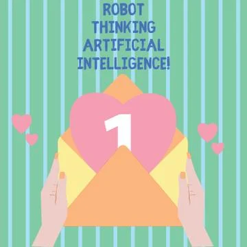 Writing note showing Robot Thinking Artificial Intelligence. Business photo Stock Illustration