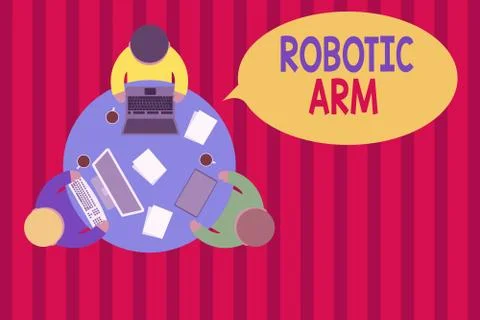 Writing note showing Robotic Arm. Business photo showcasing programmable 스톡 일러스트