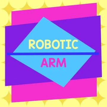 Writing note showing Robotic Arm. Business photo showcasing programmable Stockillustratie