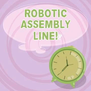 Writing note showing Robotic Assembly Line. Business photo showcasing use to イラスト素材