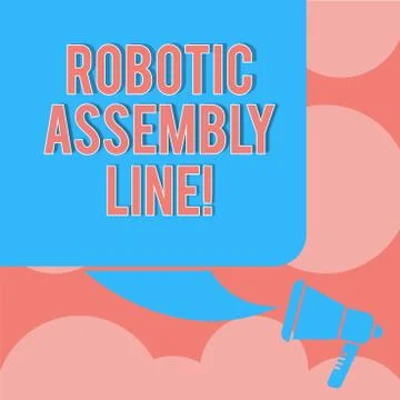 Writing note showing Robotic Assembly Line. Business photo showcasing use to イラスト素材