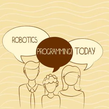 Writing note showing Robotics Programming. Business photo showcasing software Stock Illustration
