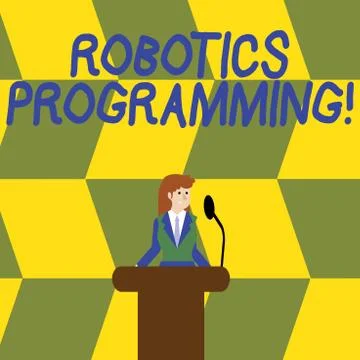 Writing note showing Robotics Programming. Business photo showcasing software Stock Illustration