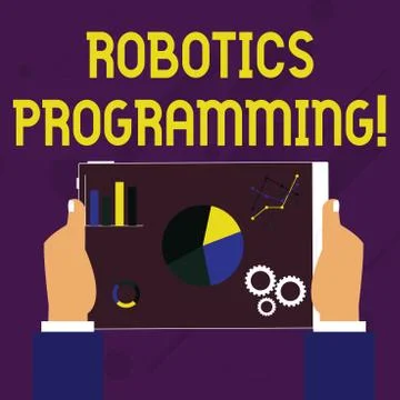 Writing note showing Robotics Programming. Business photo showcasing software Stock Illustration