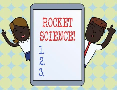 Writing note showing Rocket Science. Business photo showcasing difficult Stock Illustration