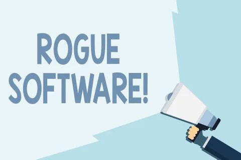 Writing note showing Rogue Software. Business photo showcasing type of malware 스톡 일러스트