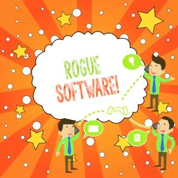 Writing note showing Rogue Software. Business photo showcasing type of malware Stock Illustration