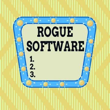 Writing note showing Rogue Software. Business photo showcasing type of malware 库存插图