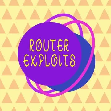 Writing note showing Router Exploits. Business photo showcasing takes advantage Stock Illustration