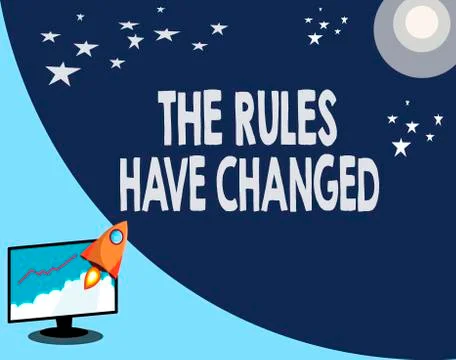 Writing note showing The Rules Have Changed. Business photo showcasing the 스톡 일러스트