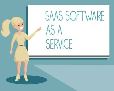 Writing note showing Saas Software As A Service. Business photo showcasing th 스톡 일러스트