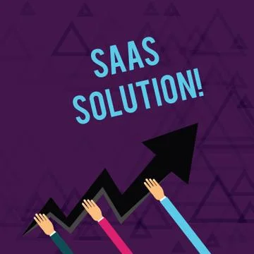 Writing note showing Saas Solution. Business photo showcasing software delivery Ilustração Stock