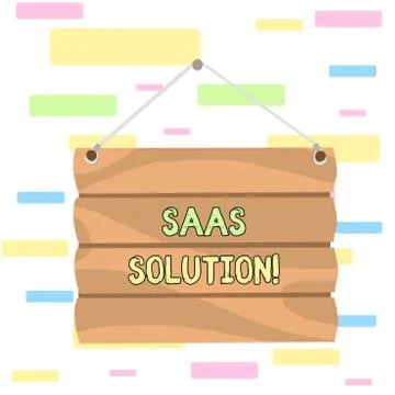 Writing note showing Saas Solution. Business photo showcasing software delivery Illustrazione stock