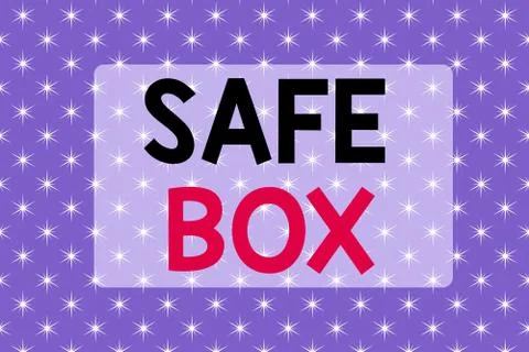 Writing note showing Safe Box. Business photo showcasing A small structure where Stock-Illustration