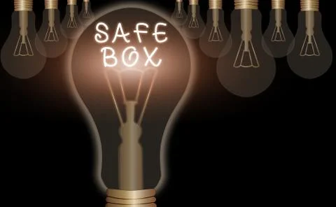 Writing note showing Safe Box. Business photo showcasing A small structure where Stockillustratie