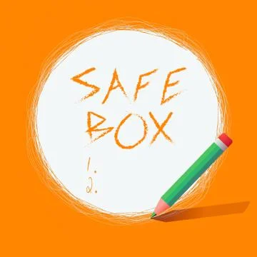 Writing note showing Safe Box. Business photo showcasing a metal deposit locker Stock Illustration