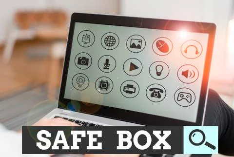 Writing note showing Safe Box. Business photo showcasing A small structure where 写真素材