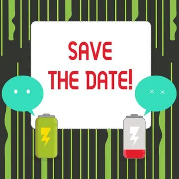 Writing note showing Save The Date. Business photo showcasing Remember not to Stock Illustration