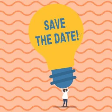 Writing note showing Save The Date. Business photo showcasing remember not Stock Illustration