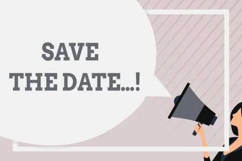 Writing note showing Save The Date.... Business photo showcasing remember Stock Illustration