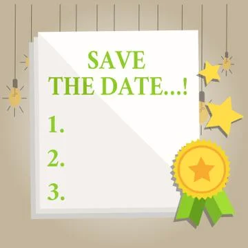 Writing note showing Save The Date.... Business photo showcasing remember Stock Illustration