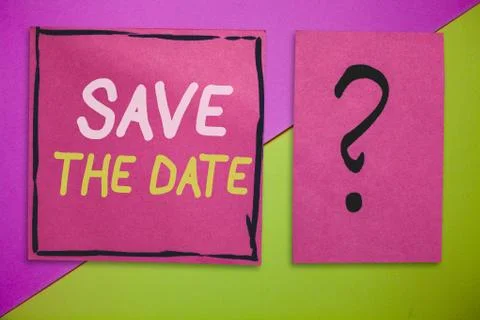 Writing note showing Save The Date. Business photo showcasing Systematized 스톡 사진