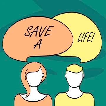 Writing note showing Save A Life. Business photo showcasing Help assistance Ilustración de archivo