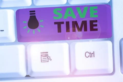 Writing note showing Save Time. Business photo showcasing to do something more 库存照片