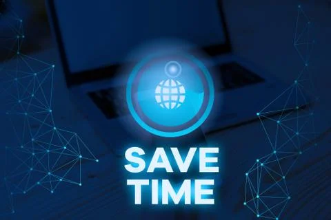 Writing note showing Save Time. Business photo showcasing to do something more Foto stock