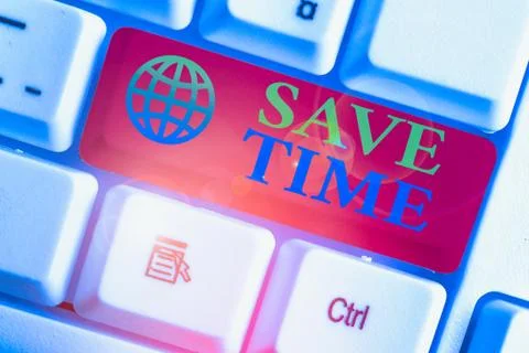 Writing note showing Save Time. Business photo showcasing to do something more Foto stock