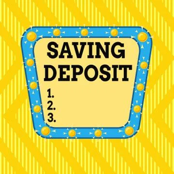 Writing note showing Saving Deposit. Business photo showcasing drawing regular 스톡 일러스트