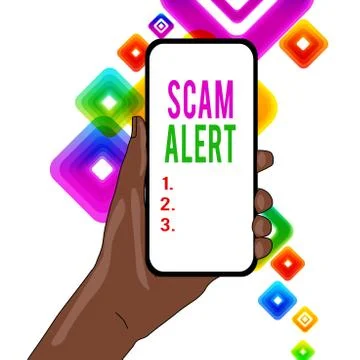Writing note showing Scam Alert. Business photo showcasing unsolicited email Stock Illustration