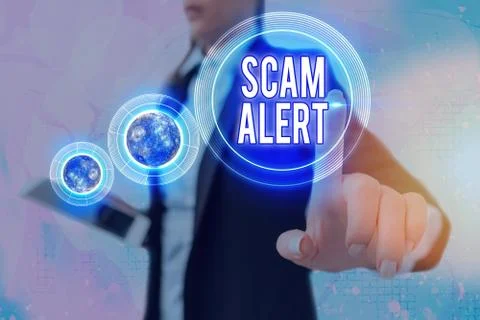 Writing note showing Scam Alert. Business photo showcasing warning someone about 库存照片