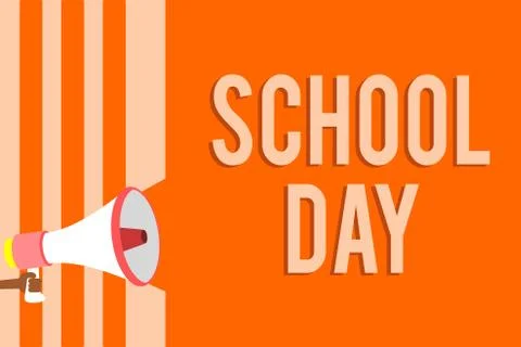 Writing note showing School Day. Business photo showcasing starts from seven or Stock Illustration