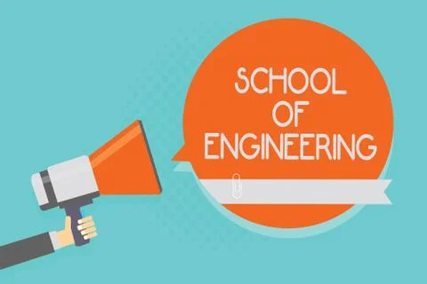 Writing note showing School Of Engineering. Business photo showcasing college Illustrazione stock