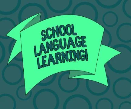 Writing note showing School Language Learning. Business photo showcasing school Stock Illustration