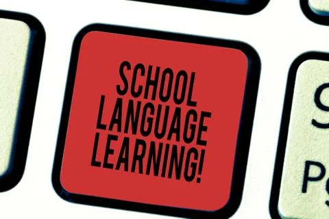 Writing note showing School Language Learning. Business photo showcasing school Foto stock