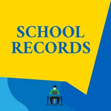 Writing note showing School Records. Business photo showcasing Information that 스톡 일러스트