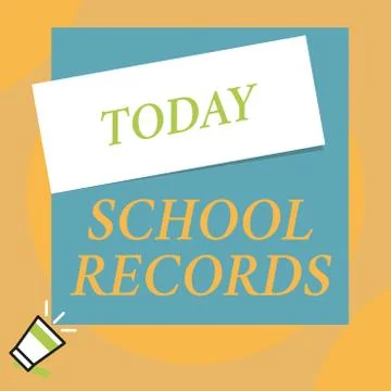 Writing note showing School Records. Business photo showcasing Information that Stock Illustration