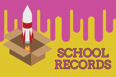 Writing note showing School Records. Business photo showcasing Information that 스톡 일러스트