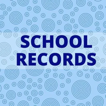 Writing note showing School Records. Business photo showcasing Information that Illustrazione stock