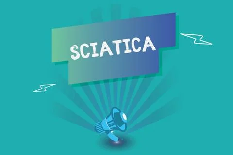 Writing note showing Sciatica. Business photo showcasing Pain caused by Stock Illustration
