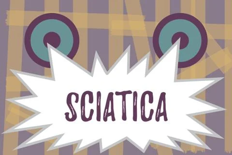 Writing note showing Sciatica. Business photo showcasing Pain caused by Stock Illustration