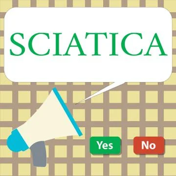 Writing note showing Sciatica. Business photo showcasing Pain caused by Stock Illustration