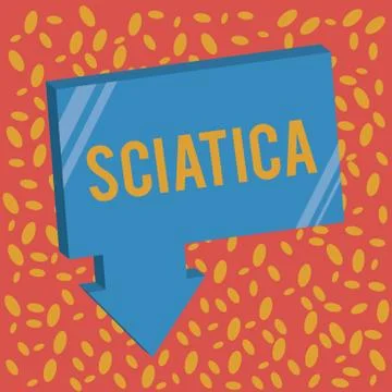 Writing note showing Sciatica. Business photo showcasing Pain caused by Stock Illustration